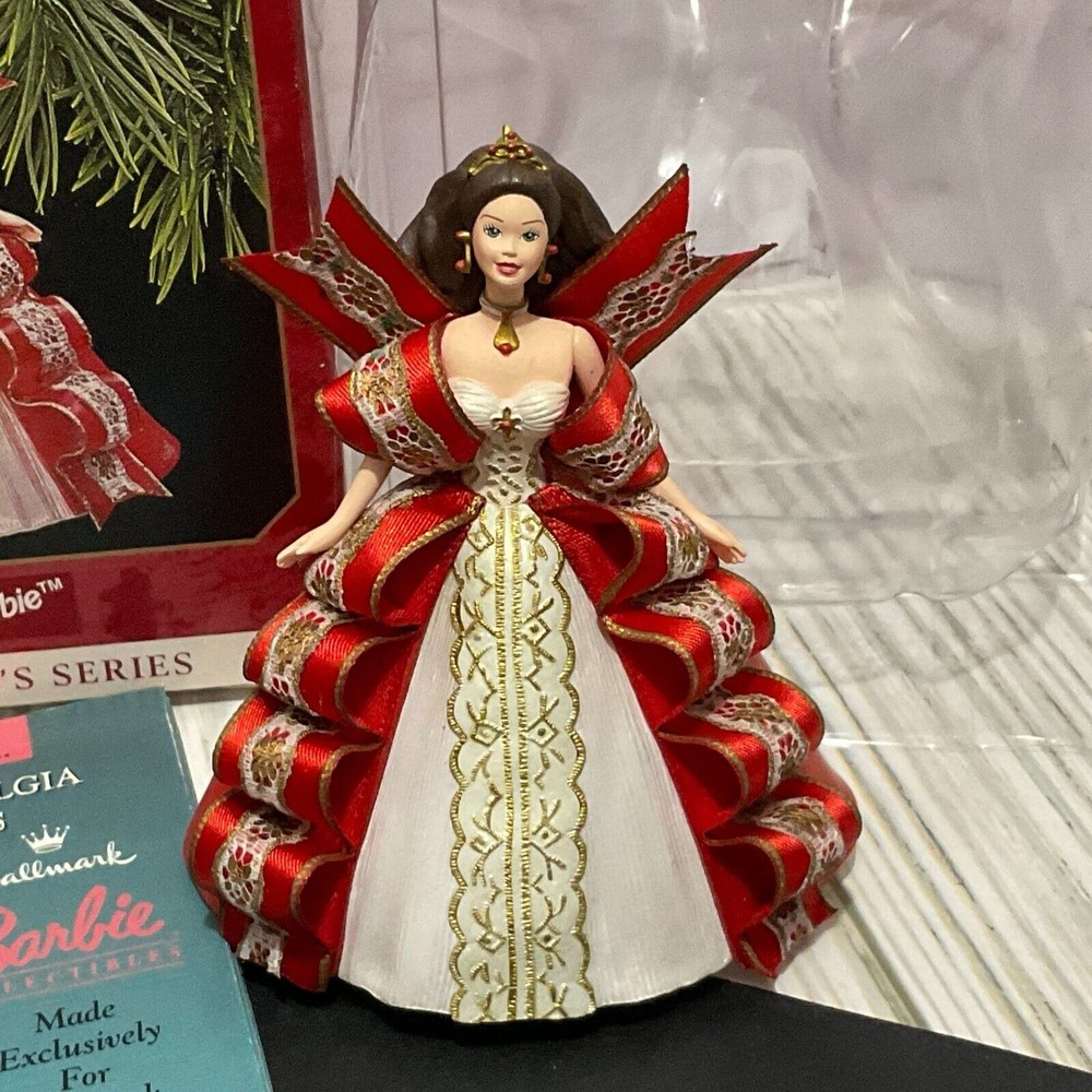 Hallmark 1997 Collectors Series Holiday Barbie Christmas Ornament Red Dress